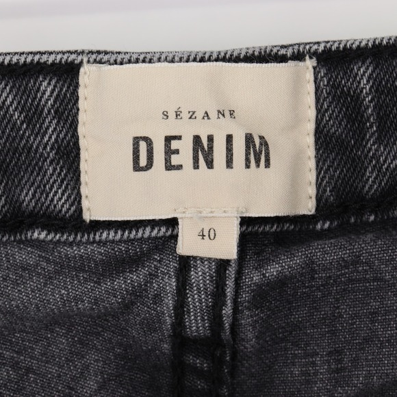 Sezane Denim High Waisted Button Fly Jeans Charcoal Gray Womens Size 40 Casual - Picture 4 of 7